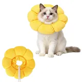 Halskrause Katze, Weiche Blumen Elisabethanischer Katzenkragen, Leckschutz Katzen Halskrause für Katzen Kleiner Hunde Nach Operation - Gelb, M