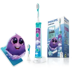 Philips Sonicare Elektrische Kinderzahnbürste »HX6322/04«, 2 St. Aufsteckbürsten, inkl. 8 Aufkleber Philips Sonicare blau/bunt