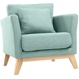 miliboo 41595 Akzentstuhl Sessel skandinavisch Lagunengrün und Füße aus hellem Holz Oslo