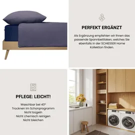 SCHIESSER Bettwäscheset Molly - Musselin - 2-teilig - 135 x 200 cm - Indigo