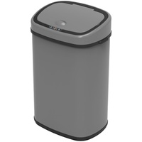 SVITA Sensor-Mülleimer 68L Stahl Mülleimer mit Sensor Abfalleimer Küche Grau