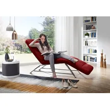 W.Schillig Relaxliege daily dreams Longlife Xtra-Leder 75 x 91 x 170 cm rot mit Kissen