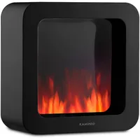 KAMINIO Elektrischer Tischkamin MIA L - Dekoratives Elektro-Tischfeuer mit 3D-Flammeneffekt, ausdauerndem Akku für portable Nutzung  - Schwarz