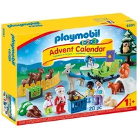 PLAYMOBIL Adventskalender 9391 Waldweihnacht der Tiere mit weihnachtlichen Figuren, Tieren und Zubehör hinter jedem Türchen, 28-teilig, Ab 1,5 Jahren