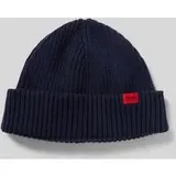 Hugo Beanie aus Schurwoll-Mix Modell 'XUSH', Marine, 1