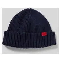 Hugo Beanie aus Schurwoll-Mix Modell 'XUSH', Marine, 1