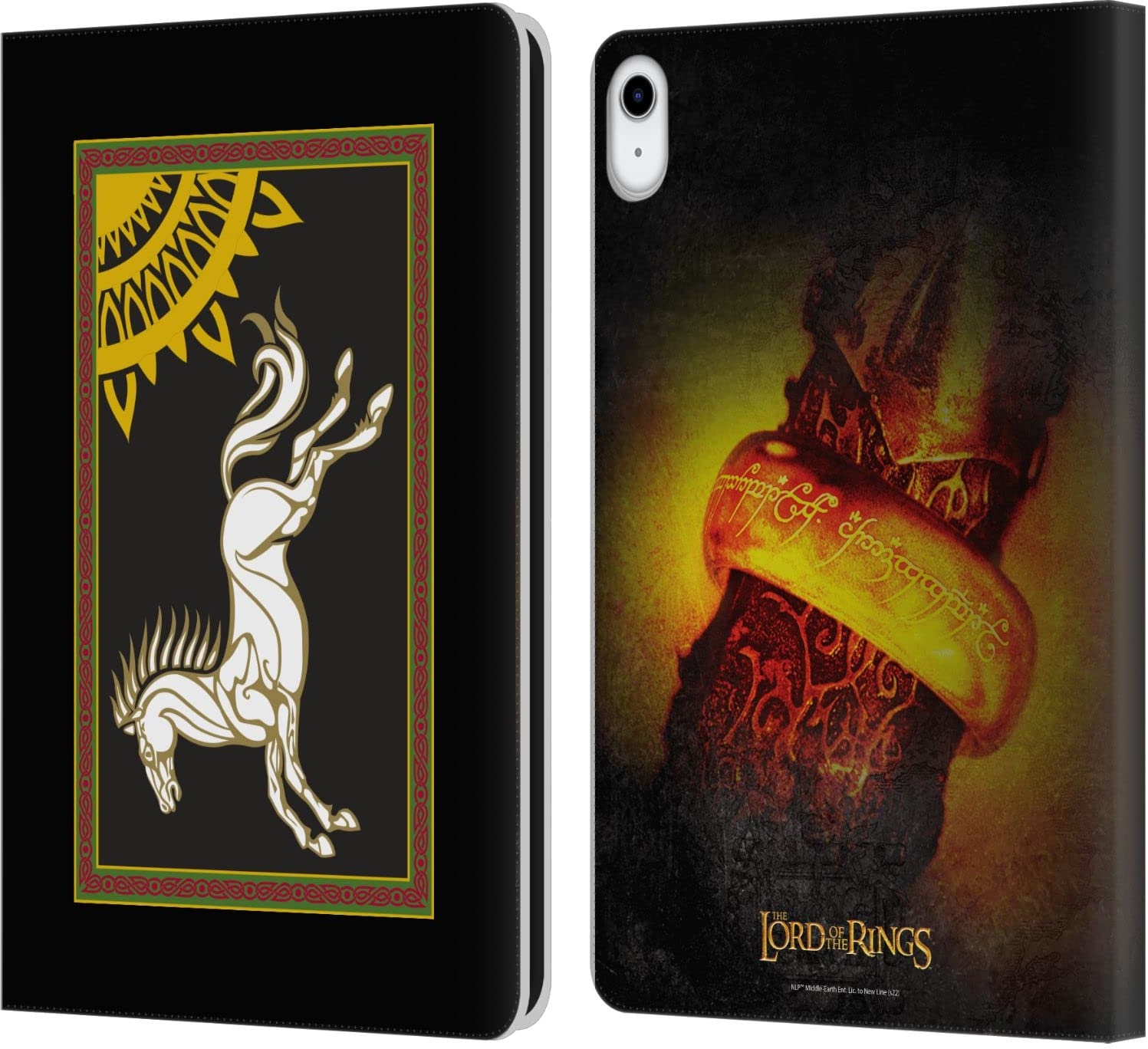 Head Case Designs Offizielle The Lord of The Rings The Fellowship of The Ring Flag of Rohan Grafiken Leder Brieftaschen Handyhülle Hülle Huelle kompatibel mit Apple iPad 10.9 (2022)