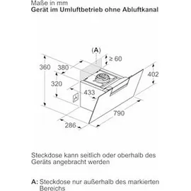 Bosch DWK87FN60 Kopffreihaube 80 cm Schwarz