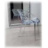 NEUERRAUM Ghost Chair Armlehnstuhl Schickes Design hochwertige Verarbeitung Komfortables Sitzen Für Außen und Innen geeignet. Abbildung in Transparent klar.