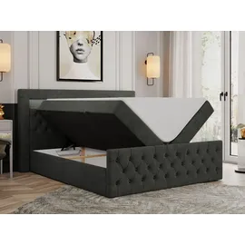 MKS Meble Boxspringbett 200 x 200 cm H4 Dunkelgrau