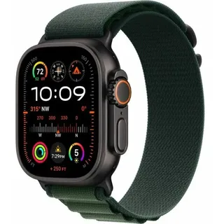 GPS + Cellular 49 mm Titangehäuse schwarz, Nylon Armband grün L