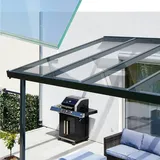Gutta Terrassendach Premium 410 x 406 cm anthrazit / Sicherheitsglas klar