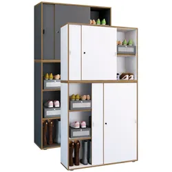 VCM Holz Büroschrank Ordner Aktenschrank Büromöbel Schrank Salia 5-fach Breite 100 cm Schiebetüren