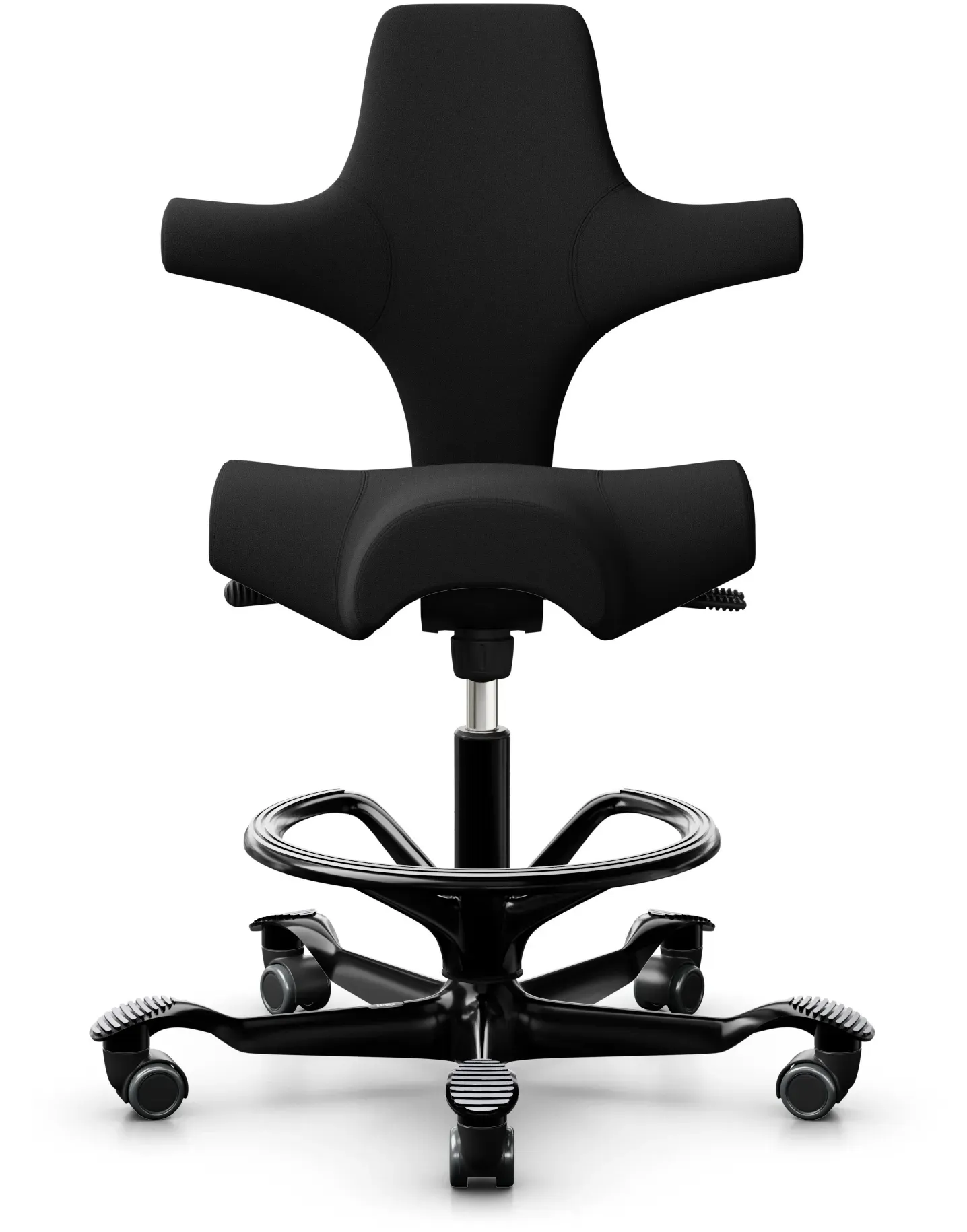 HAG Capisco 8106 Counter Stoff Xtreme Schwarz Gestell Schwarz mit Fußring