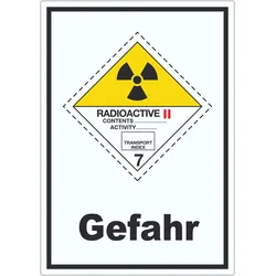 HB-Druck Aufkleber radioaktive Stoffe Gefahr Radioactive II-GELB A4 (210x297mm)