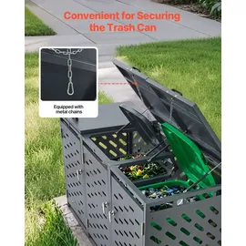 Vevor Mülltonnenbox 3 x 240 l grau