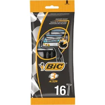 BIC 3 Action Rasierer Herren, 16 Einwegrasierer mit je 3 Klingen, mit Aloe Vera für eine schnelle sanfte Rasur