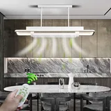 LYSDjia Ventilator Kronleuchter LED Deckenventilator mit Beleuchtung Flügelloser Ventilator 6 Geschwindigkeiten Deckenventilator mit Lampe moderner für Schlafzimmer Küche (rechteckig)