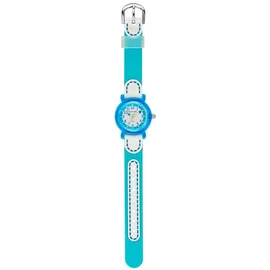 JACQUES FAREL KFW 4333 3 bar Kunststoffgehäuse blau Silikonarmband blau onesize