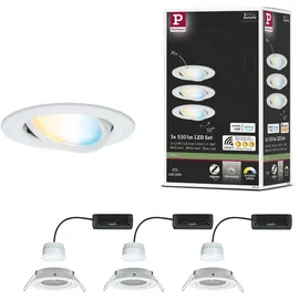 Paulmann Nova Coin 3x6W rund 84mm 50° Tunable White Weiß matt Aluminium