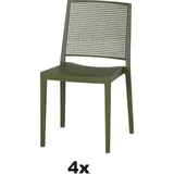 Siena Garden Stapelstuhl-Set Square 4-teilig Olive