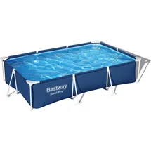 BESTWAY Steel Pro Set mit Filterpumpe 300 x 201 x 66 cm, dunkelblau, eckig