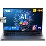 AOC AI Gaming Notebook, 16,1 Zoll (40,6 cm) Laptop mit Intel Core Ultra 5 125U, Laptop mit beleuchteter Tastatur, 16 GB DDR5 1 TB SSD, UHD Laptop (AI: Copilot) unterstützt WiFi 6, Typ_C, BT5.2