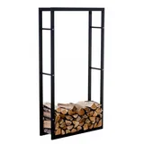 CLP Kaminholzregal Schwarz, Metall 80x150x25 cm