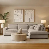 BEAUTYSOFA | Designer - Ecksofa PARMA, L-Form Eckcouch mit Ottomane rechts, Modernes Sofa in Hellbronze mit Kissen - Hellbraun