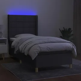 vidaXL Boxspringbett 100 x 200 cm Dunkelgrau