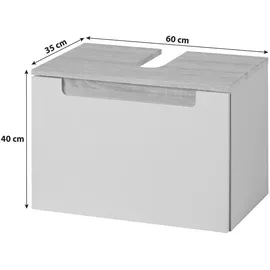 Held Waschbeckenunterschrank Siena 60 x 40 x 35 cm Anthrazit/Weiß