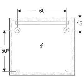 Geberit Option Basic Square Lichtspiegel, Beleuchtung oben, 502807001