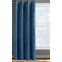 Eurofirany Design91 Samtvorhang Ösen Ösenschal Blickdichte Vorhänge Samt Velours 140x250 Samtvorhänge ROSA (DUNKELBLAU)