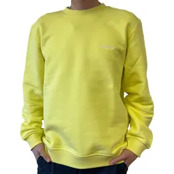 STONES Herren Pullover Baumwoll-Sweater Rundhals-Sweater locker geschnittenes Sweatshirt 400gsm knalliges Gelb - XXL