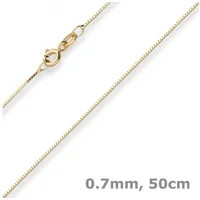 Schmuck Krone Goldkette 0,7mm Veneziakette aus 585 Gelbgold 50cm, Gold 585 goldfarben