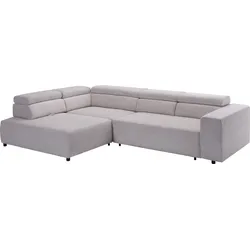 Ecksofa EXXPO - SOFA FASHION "VITTORIO", braun, B:308cm H:73cm T:203cm, Sofas, inkl. Kopfteil- und Sitztiefenverstellung, wahlweise mit Bettfunktion