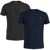 Tommy Jeans T-Shirt »TJM 2PACK SLIM JERSEY TEE«, (Packung, 2 tlg 2er-Pack), mit Rundhalsausschnitt Gr. XXXL, Dark night navy, black) , 73542924-XXXL