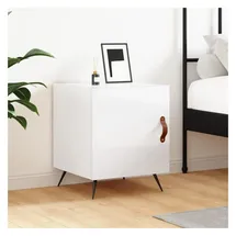 vidaXL Nachtschrank Hochglanz-Weiß 40 x 40 x 50 cm Weiß