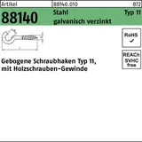 F. REYHER Nchfg. GmbH & Co. KG Schraubhaken R 88140 Typ 11 gebogen 40 x 2,9 x 12 mm 100 Stück