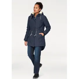 POLARINO Funktionsparka POLARINO, Damen, Gr. 40, blau (marine), Web, Obermaterial: 54% Polyester, 46% Baumwolle. Futter: 100% Polyester. Futter Rückenteil: 100% Polyester.