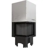 Kamineinsatz aus Stahl KRATKI VNL 480/480 8 kW Ø 200 mit Schiebetür schwarz Verkleidung - Schwarz