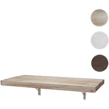 Mendler Wandtisch HWC-H48, Wandklapptisch Wandregal Tisch, klappbar Massiv-Holz ~ 100x50cm naturfarben