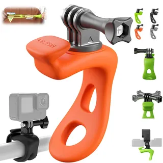 Honbobo Zubehör kompatibel mit GoPro Hero 13 12 11/DJI Osmo Action 5 Pro/Insta360/DJI Action Kamera Silicone Mount Flexible Halterung (Orange)