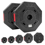 SPORTINATOR® 1 1,25 2 2,5 4 kg Bumper Plates Fitness Gewichtsscheiben Hantelscheiben 2er-Set (2 kg schwarz)