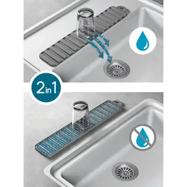 Metaltex Abtropfmatte Gravity slim 2 in 1 Kunststoff Grau