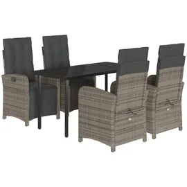 vidaXL Garten-Essgruppe 5-tlg. Grau