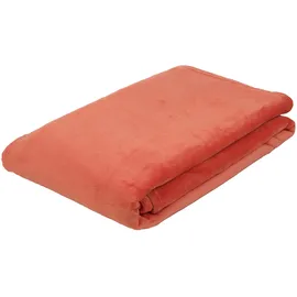 Gözze - Wohn- und Kuscheldecke, Memphis, Hohes Stoffgewicht 300 g/m2, 150 x 200 cm - Kaminrot