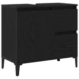 vidaXL Badezimmerschrank mit Tür 65 x 33 x 60 cm Schwarz/Eiche