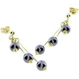 Ostsee-Schmuck Ohrhänger Ostsee-Schmuck Hämatit Gelbgold 333 6 mm