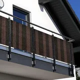 nyvi Balkonverkleidung 300 x 90 cm Braun Schwarz Polyrattan